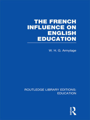 cover image of French Influence on English Education